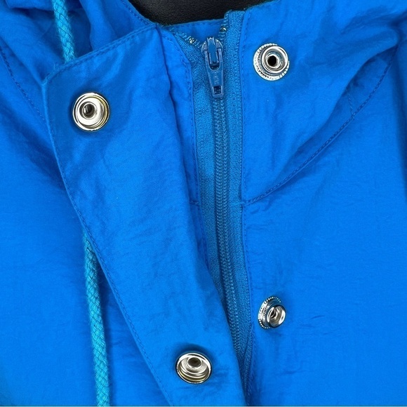 Vintage 90’s Sports Accent Blue Vibrant Hoodie Long Sleeve Medium Mens - Picture 5 of 10